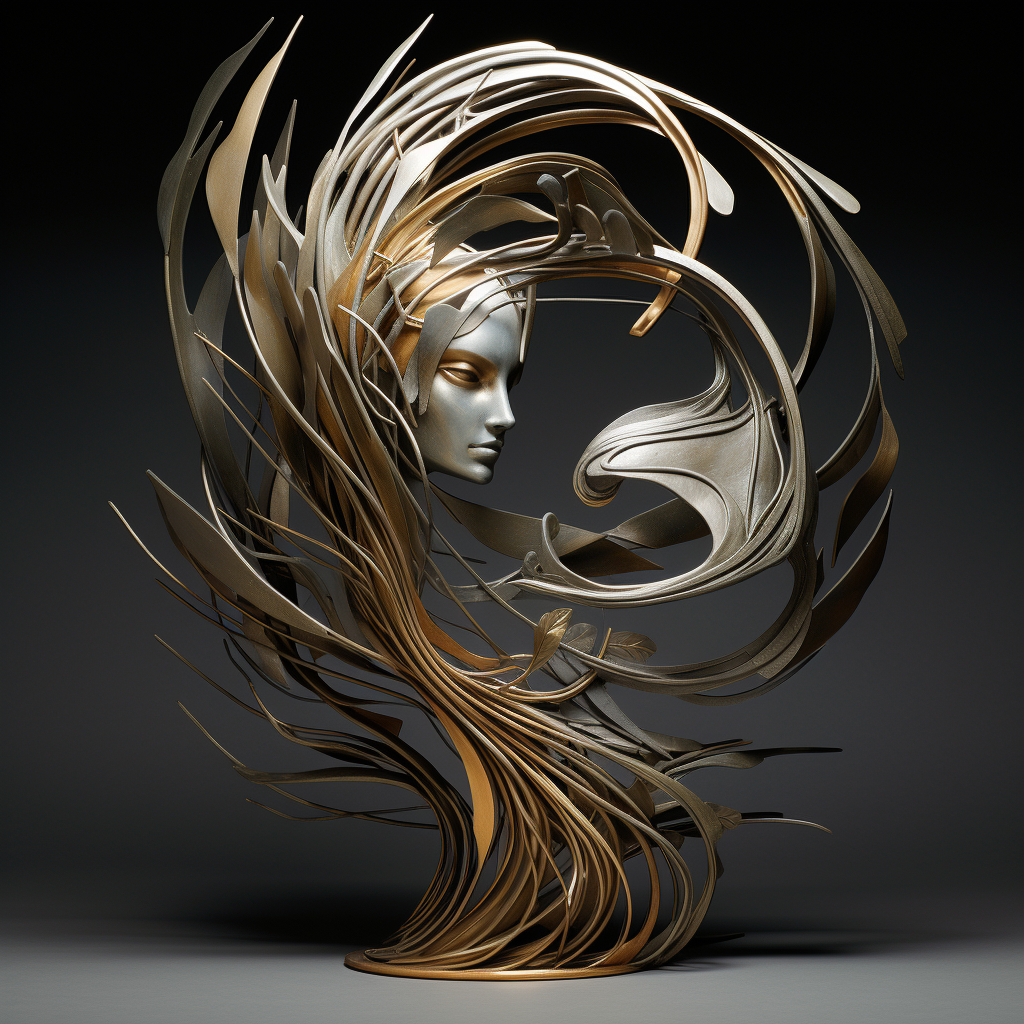 Modern metal sculpture artwork