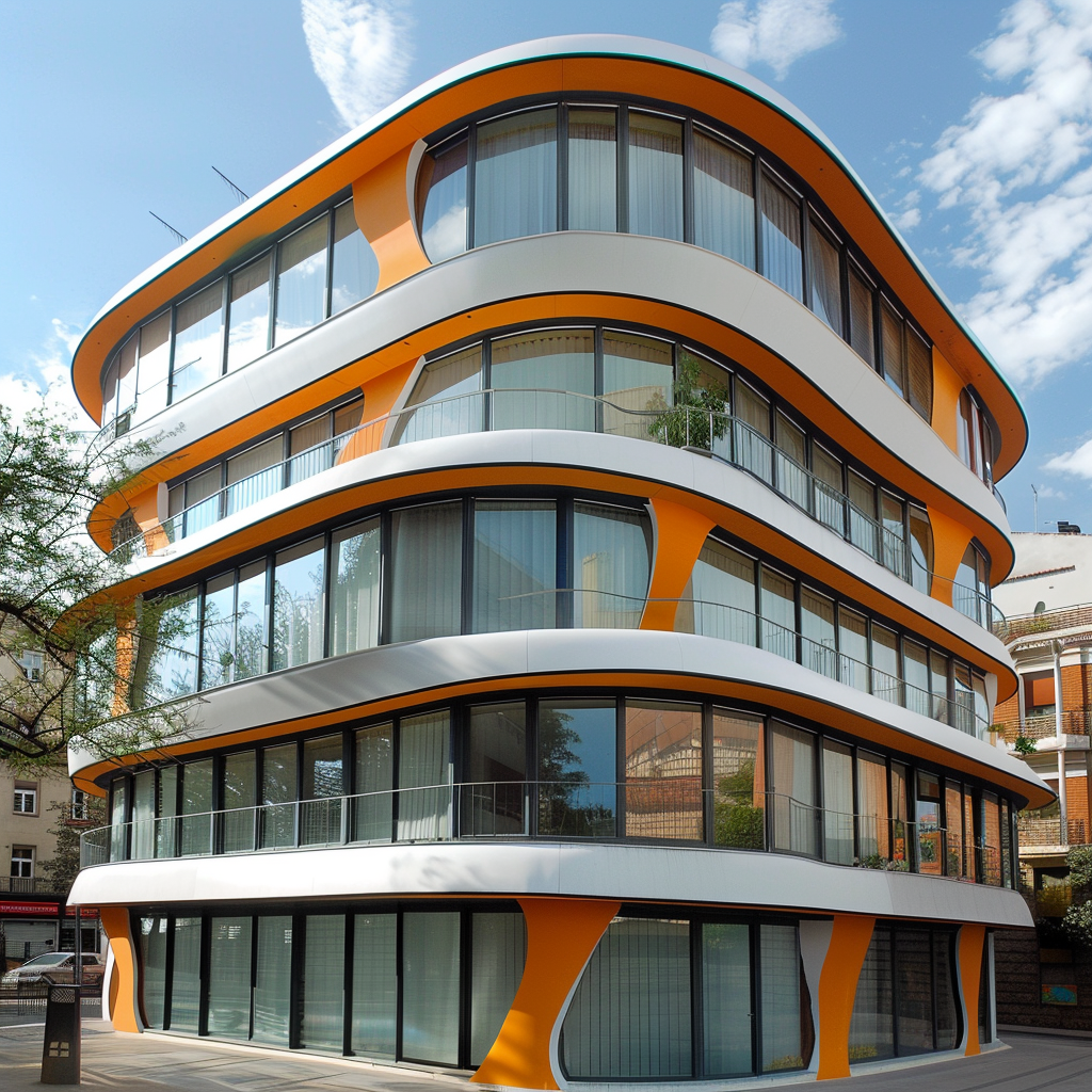 Contemporary Madrid Building with Large Windows