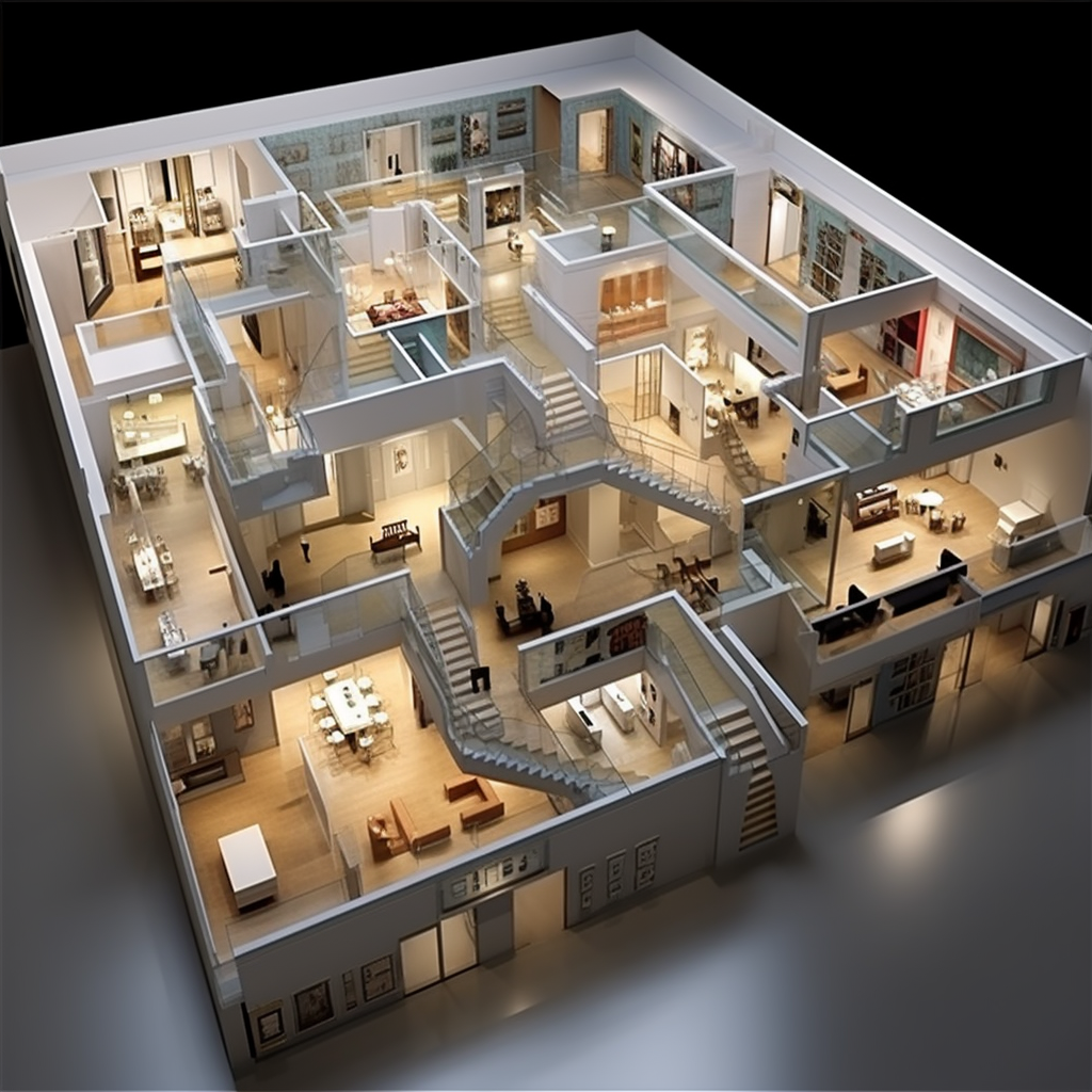 Floor plan of contemporary art museum