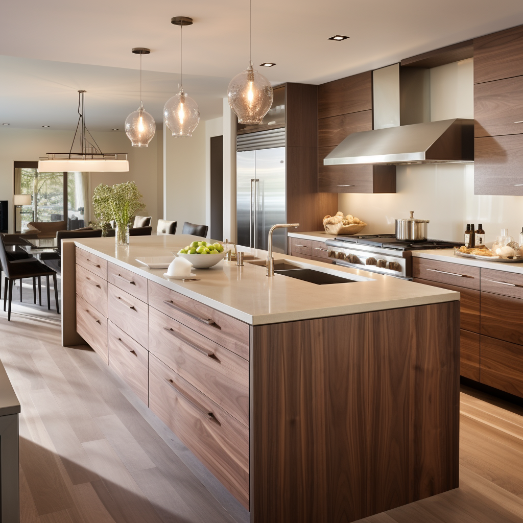 Contemporary kitchen with neutral color palette