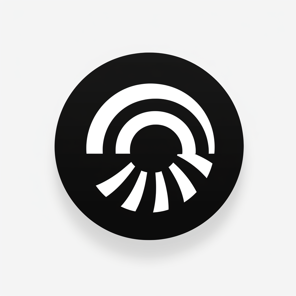 Monochrome circular icon representing continuous improvement and learning