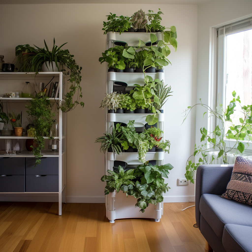 Flat pack vertical garden planter indoors