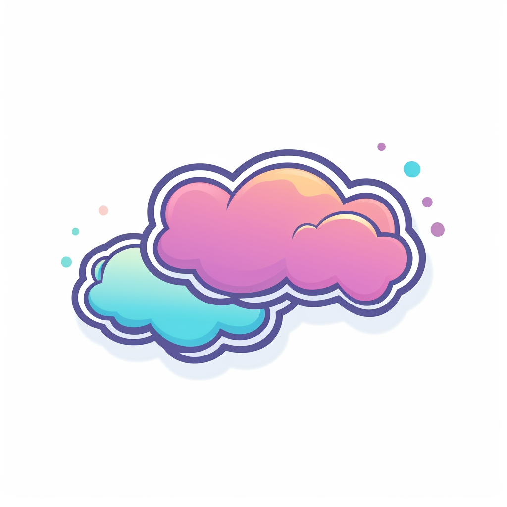 Minimalistic hand-drawn conversation bubble sticker logo