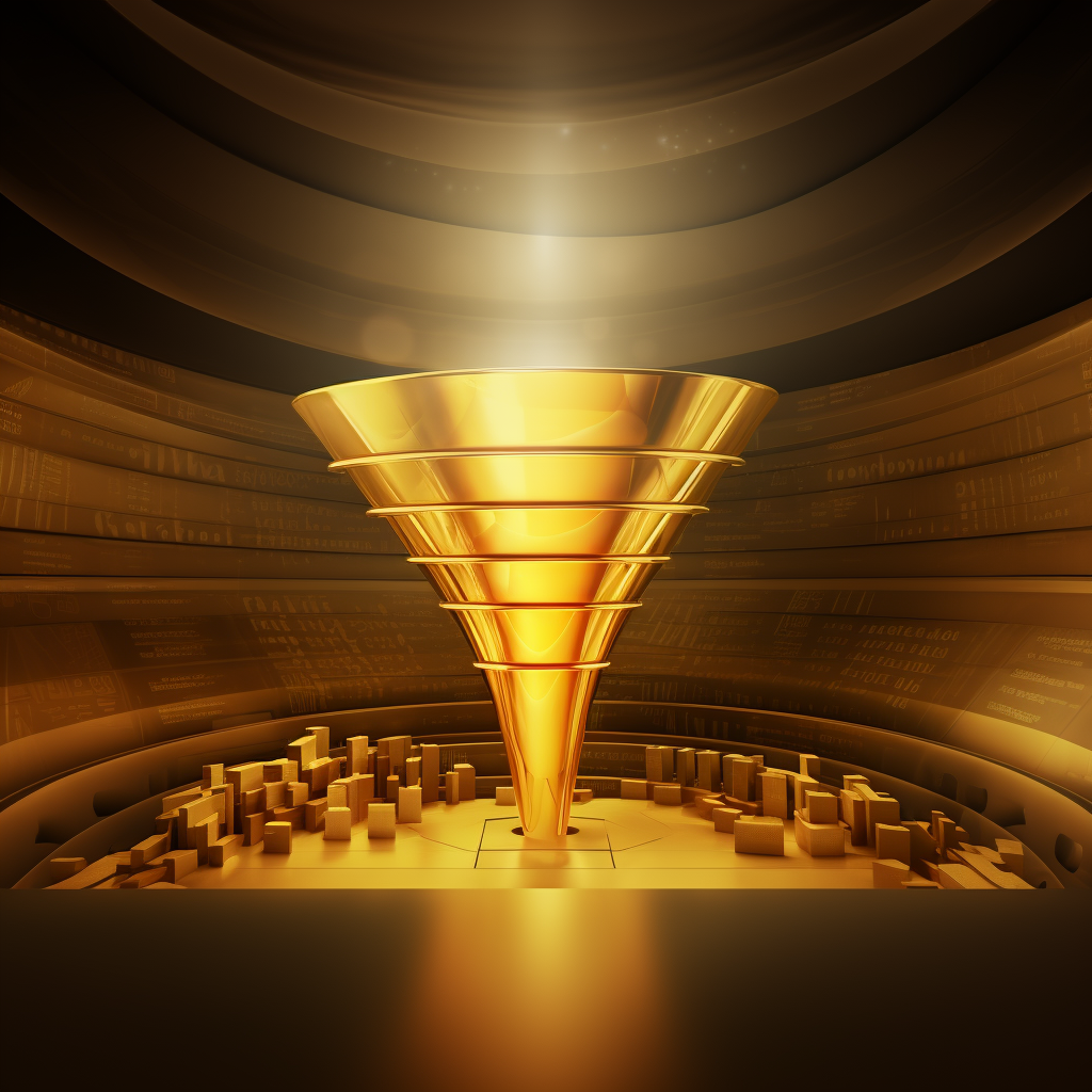 Conversion Rate Optimization Funnel Gold Tones