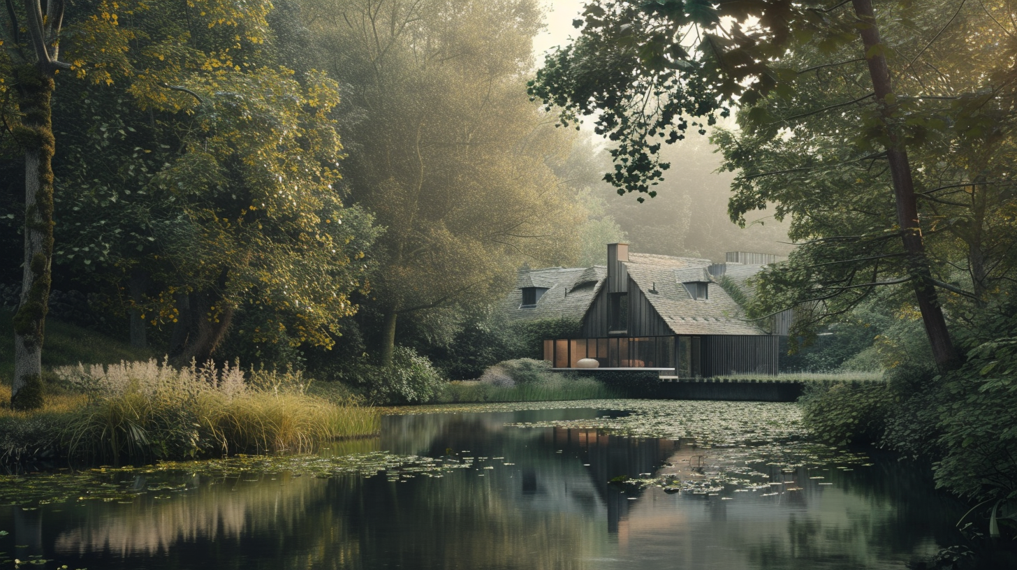 Classic converted countryside forest mill in Denmark