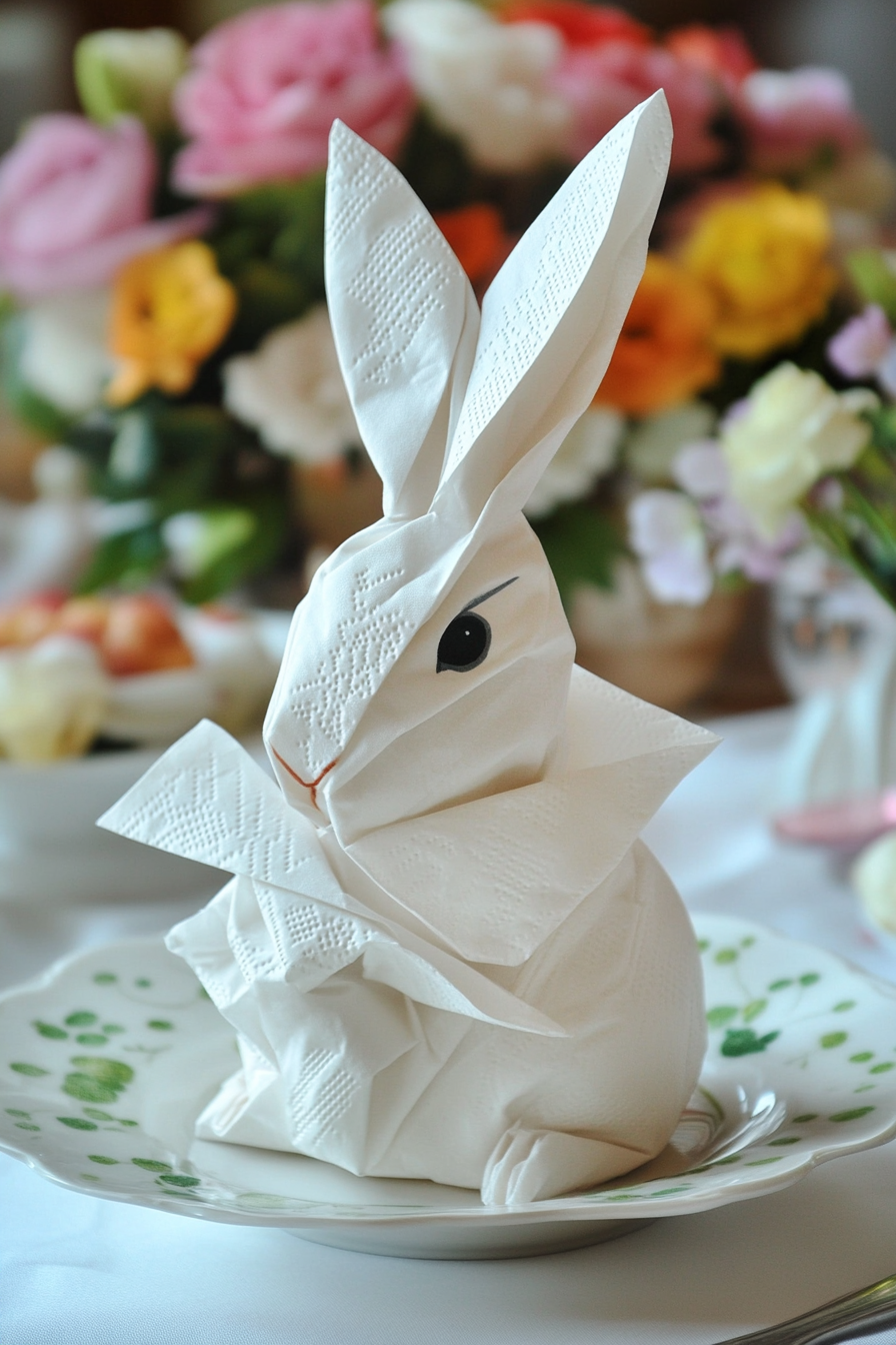 Healthy Cookbook Bunny Napkin Background