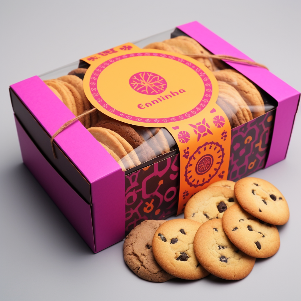 Fuchsia and Orange Cookie Box Design