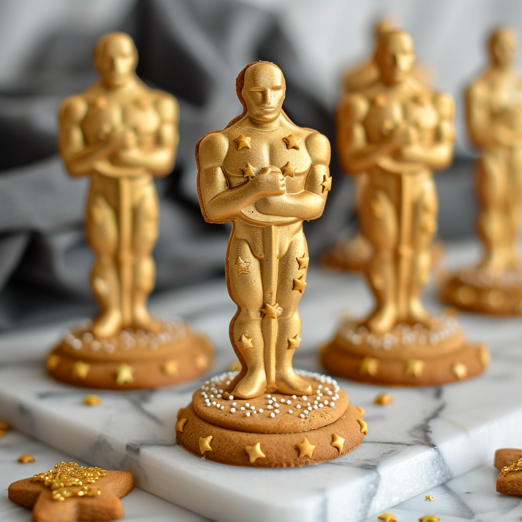 Oscar statuette shaped cookies