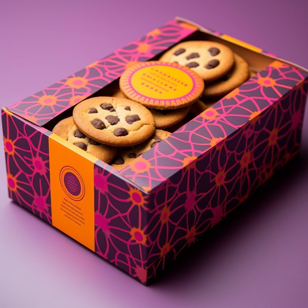 Cookie Box Package with Circle Asterisk Design