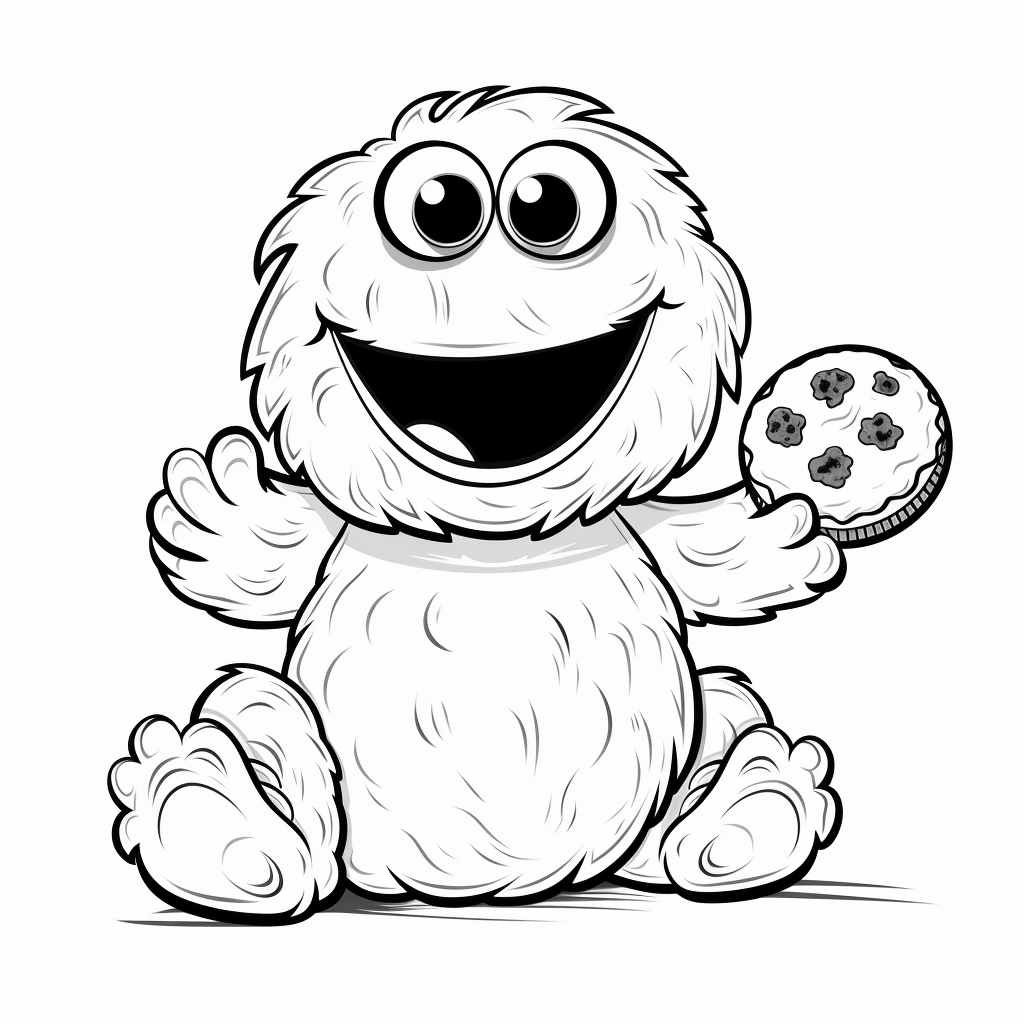 Simple Cookie Monster C Coloring