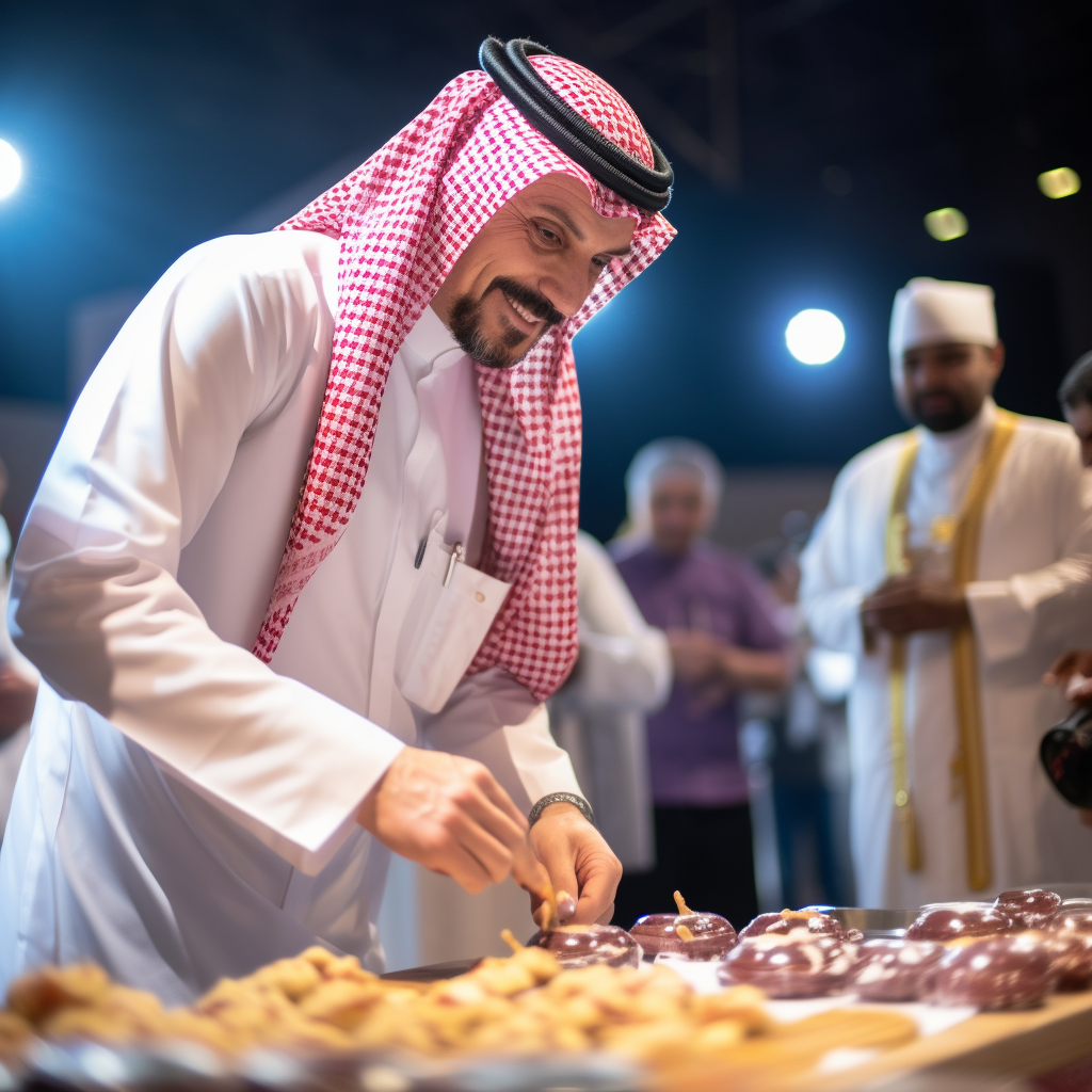 Chefs preparing dishes at the cooking contest