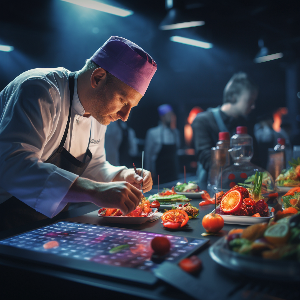 Vibrant cooking contest winner plating dish