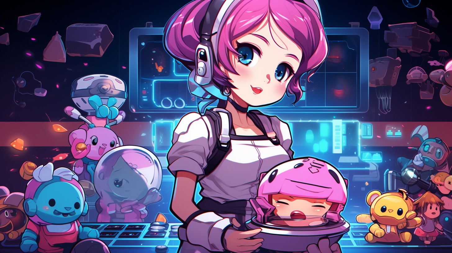 Cooking Mama in cyber space preparing a tasty dish