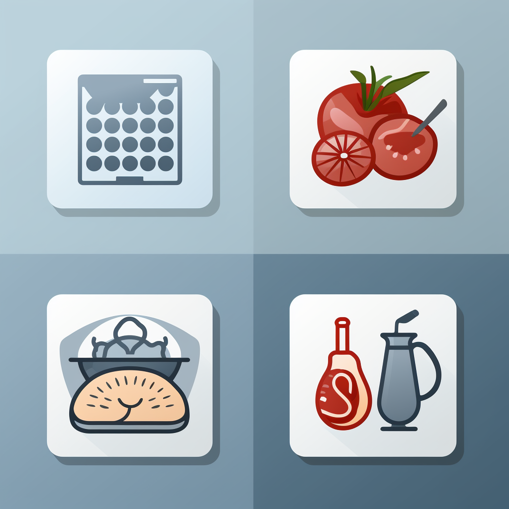 Grayscale low-detail icons for AI-powered cooking website