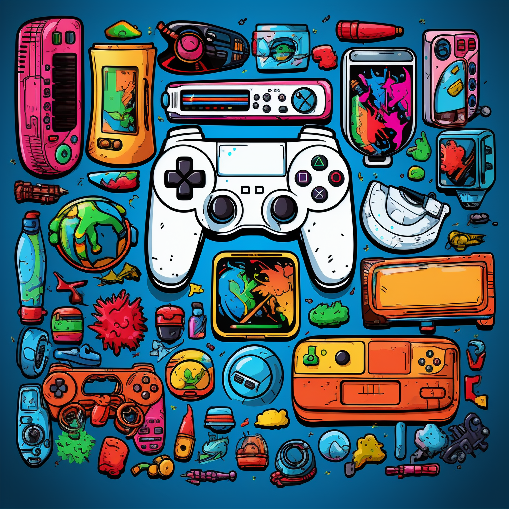 Cool game console accessories doodle