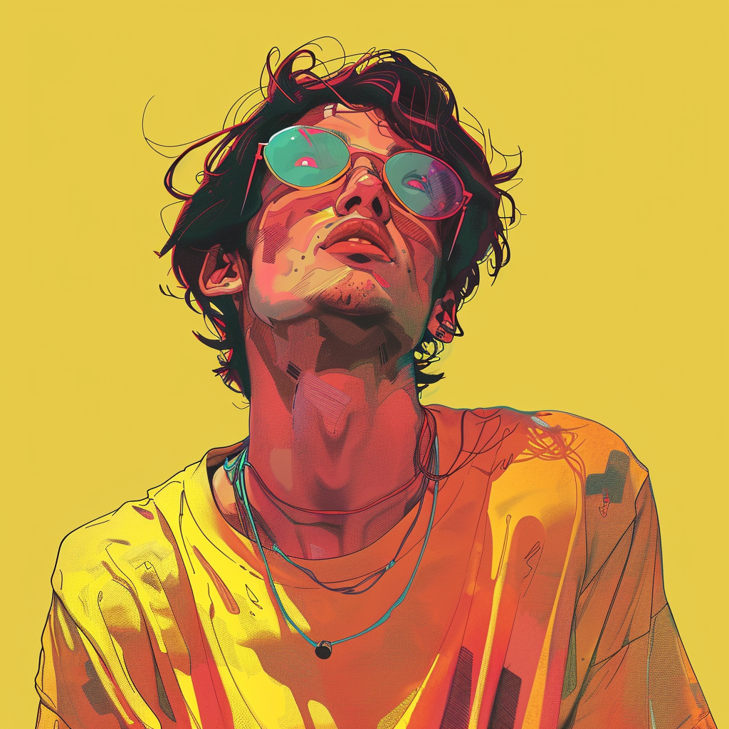 Cool guy sweating illustration