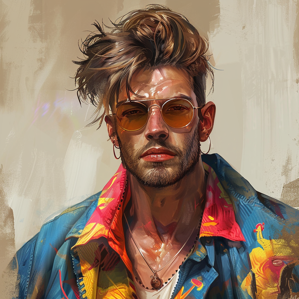 Cool guy sweating illustration