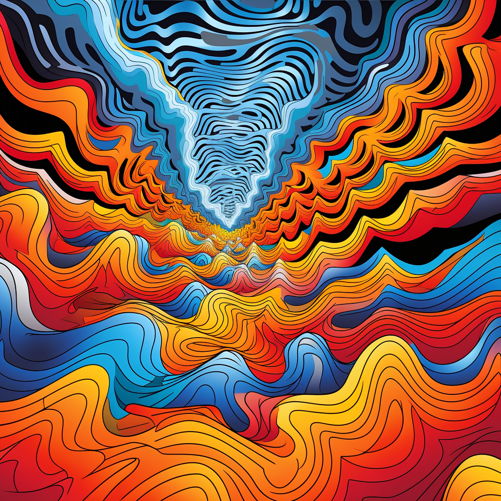 Colorful psychedelic vector art illusion