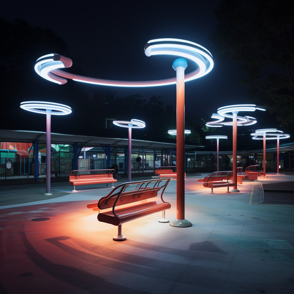 Cool lighting on school playground