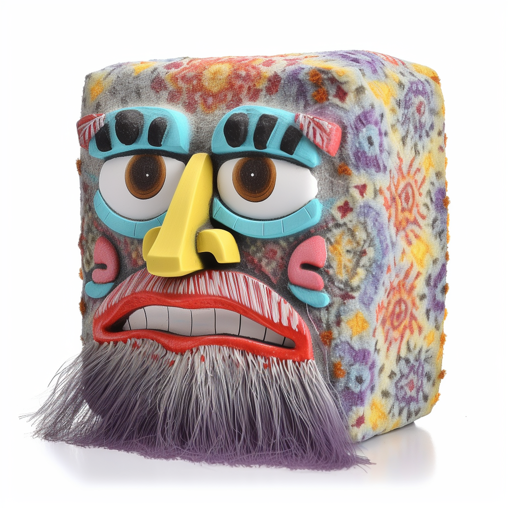 Fashionable sponge with face on streetware fashion