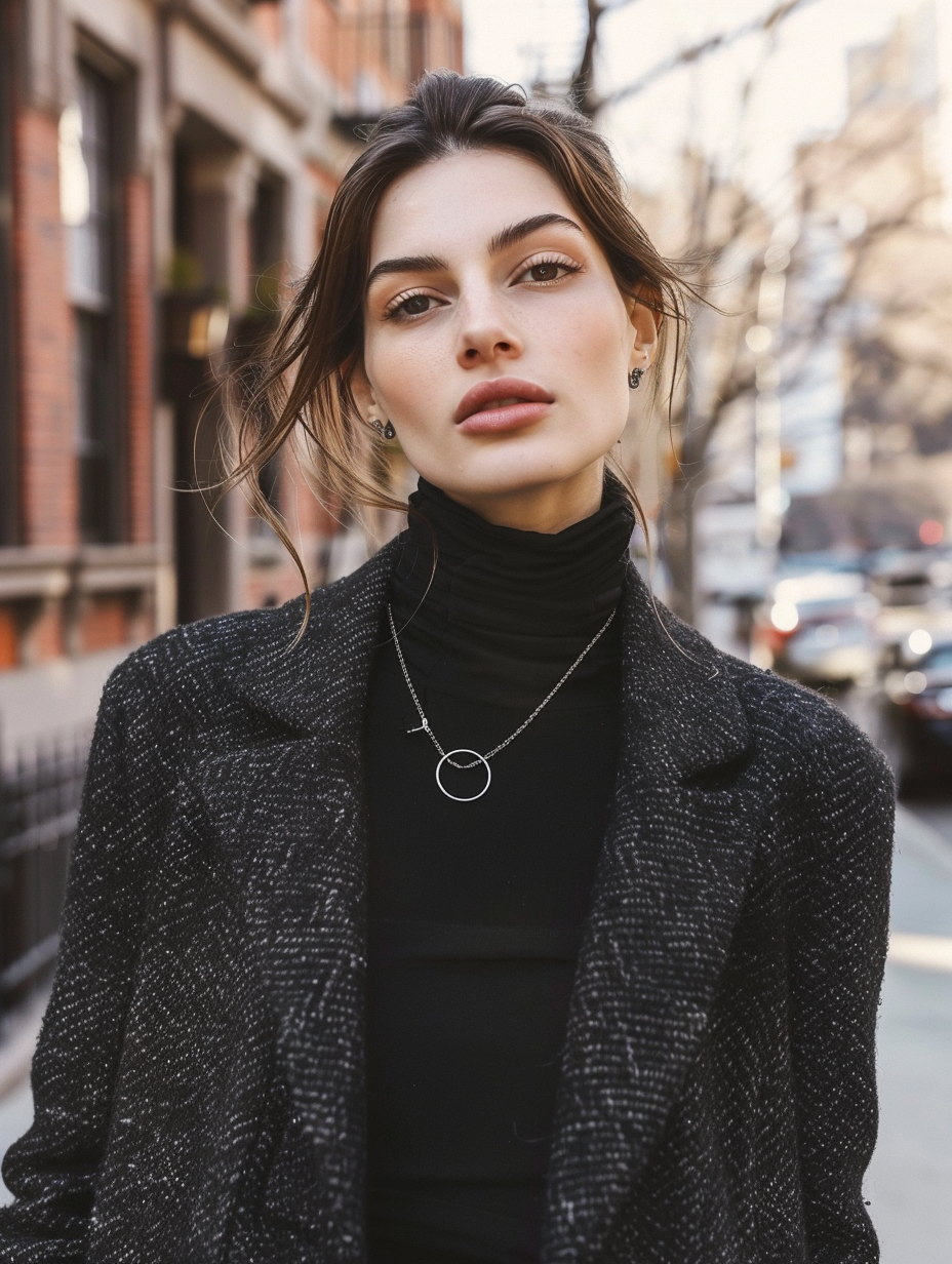 Cool Woman Black Turtleneck Brooklyn