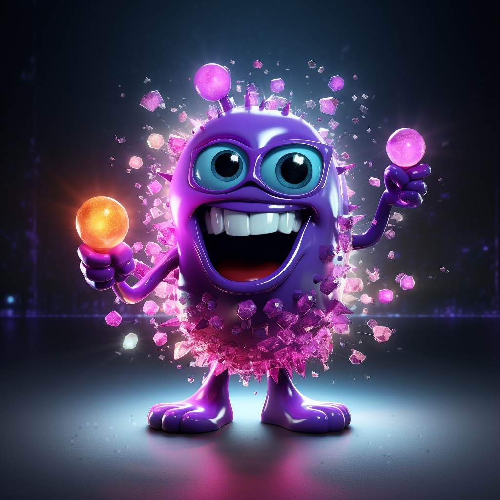 Cool Animated Character with Purple Lighting