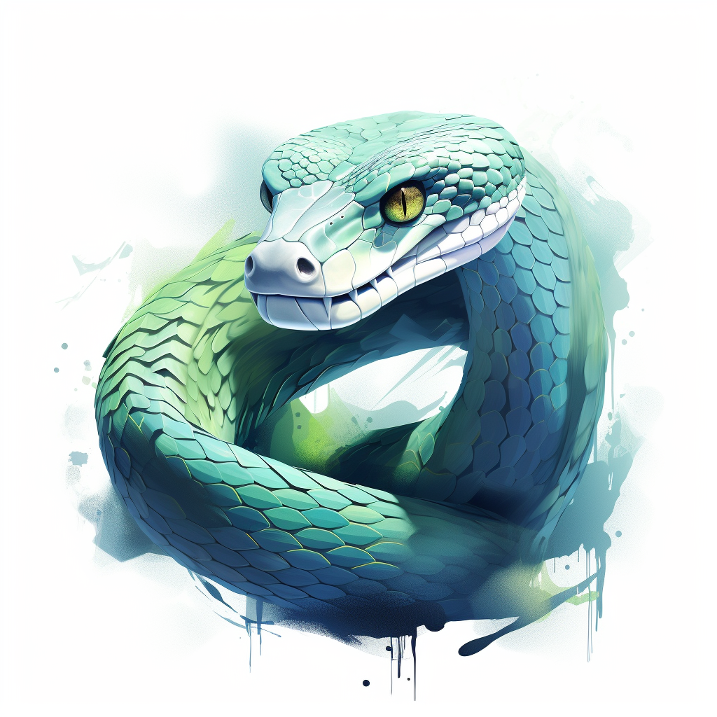 Cool Snake on White Background