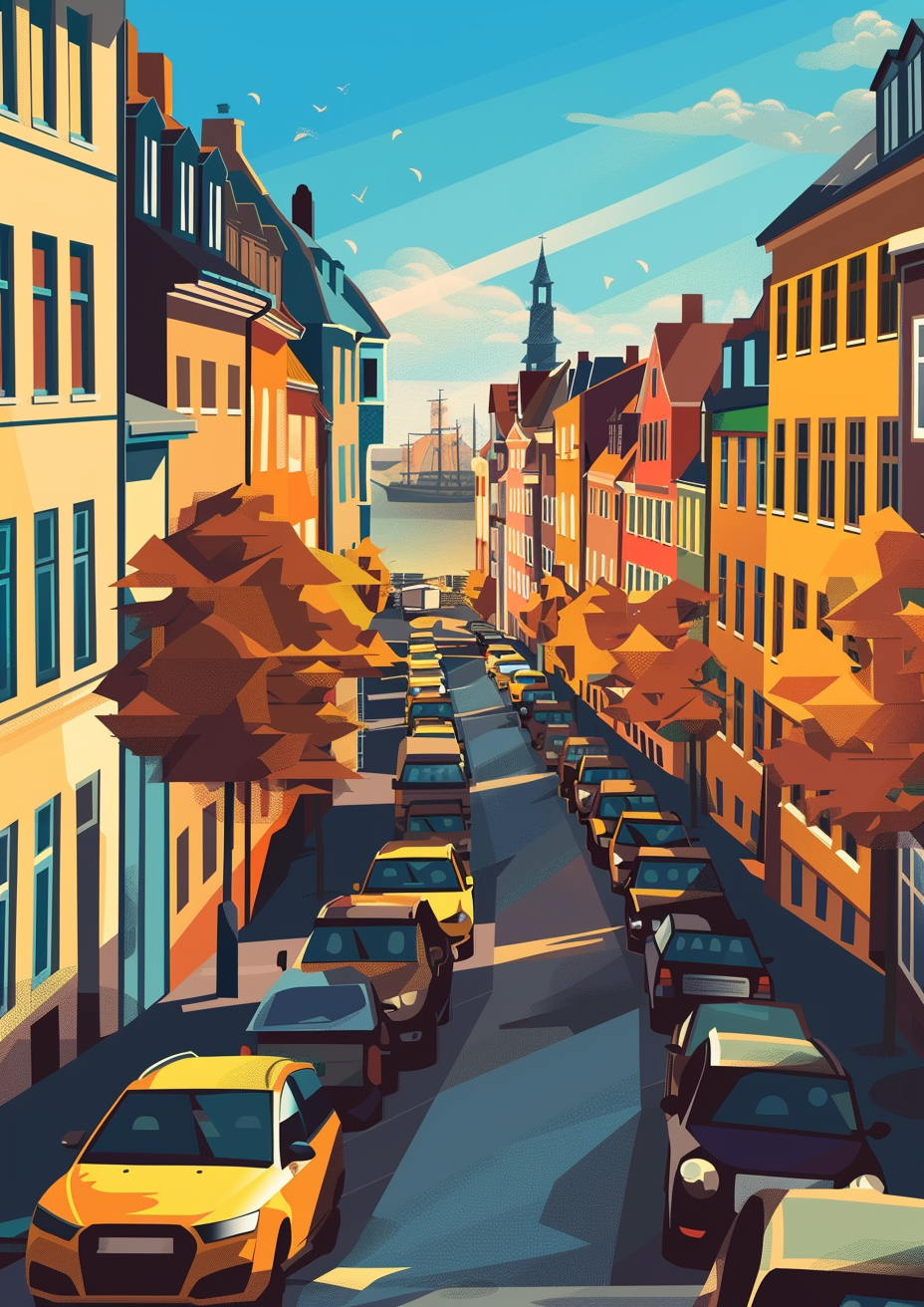 Modern Copenhagen Flat Vector Illustration