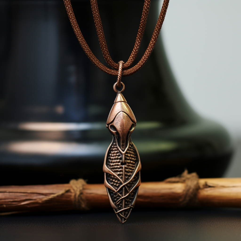 Copper cobra pendant necklace design