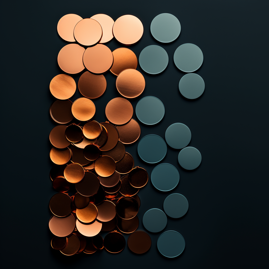 Copper color palette on black background