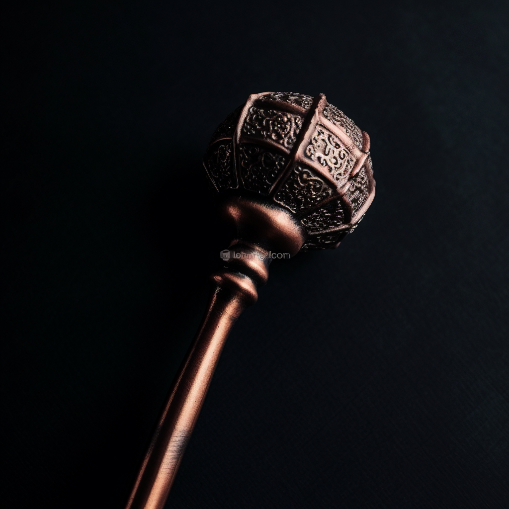 Copper Mace on Black Background