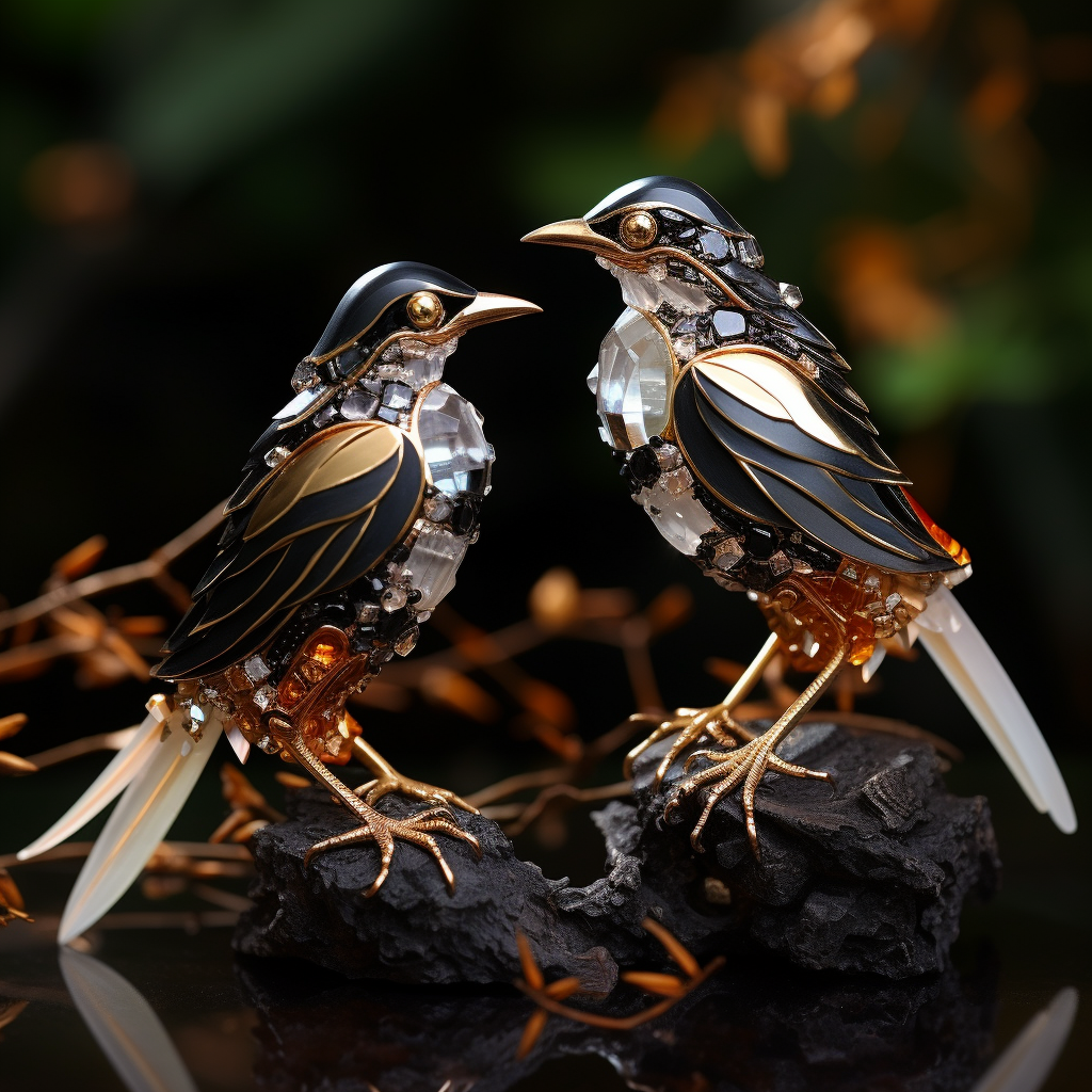 Copper Magpie Figures Trinket Photo