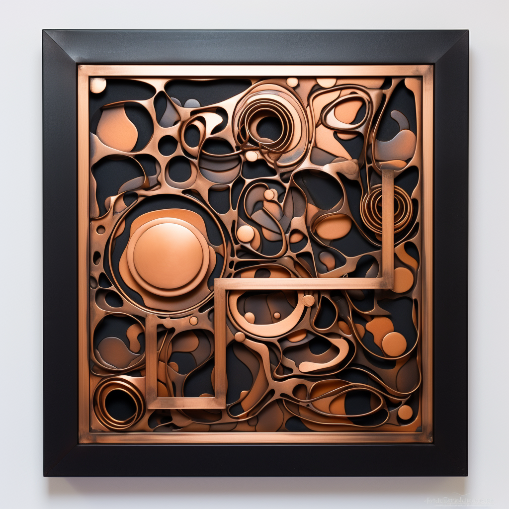 Elegant Copper Metal Black Frame