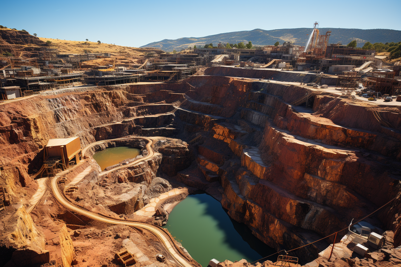 Aerial view of vibrant copper mine in Bolivia