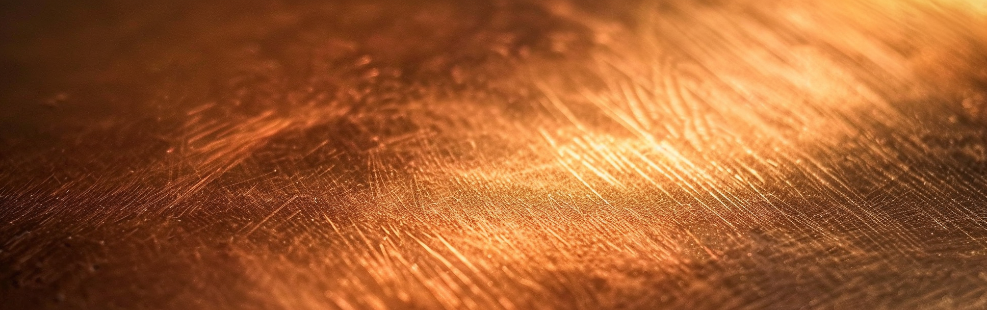 Closeup smooth copper texture details