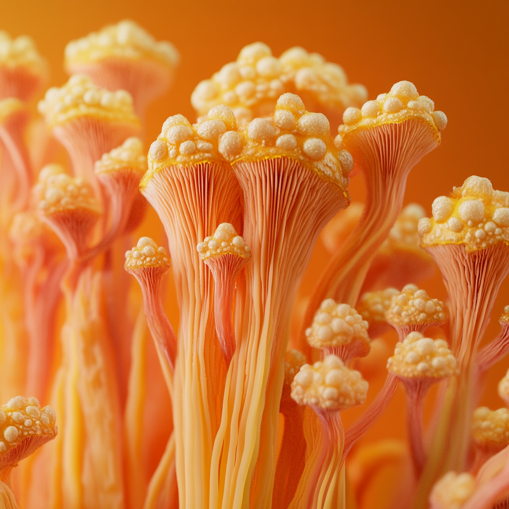 Detailed Cordyceps Mushrooms Vibrant Image