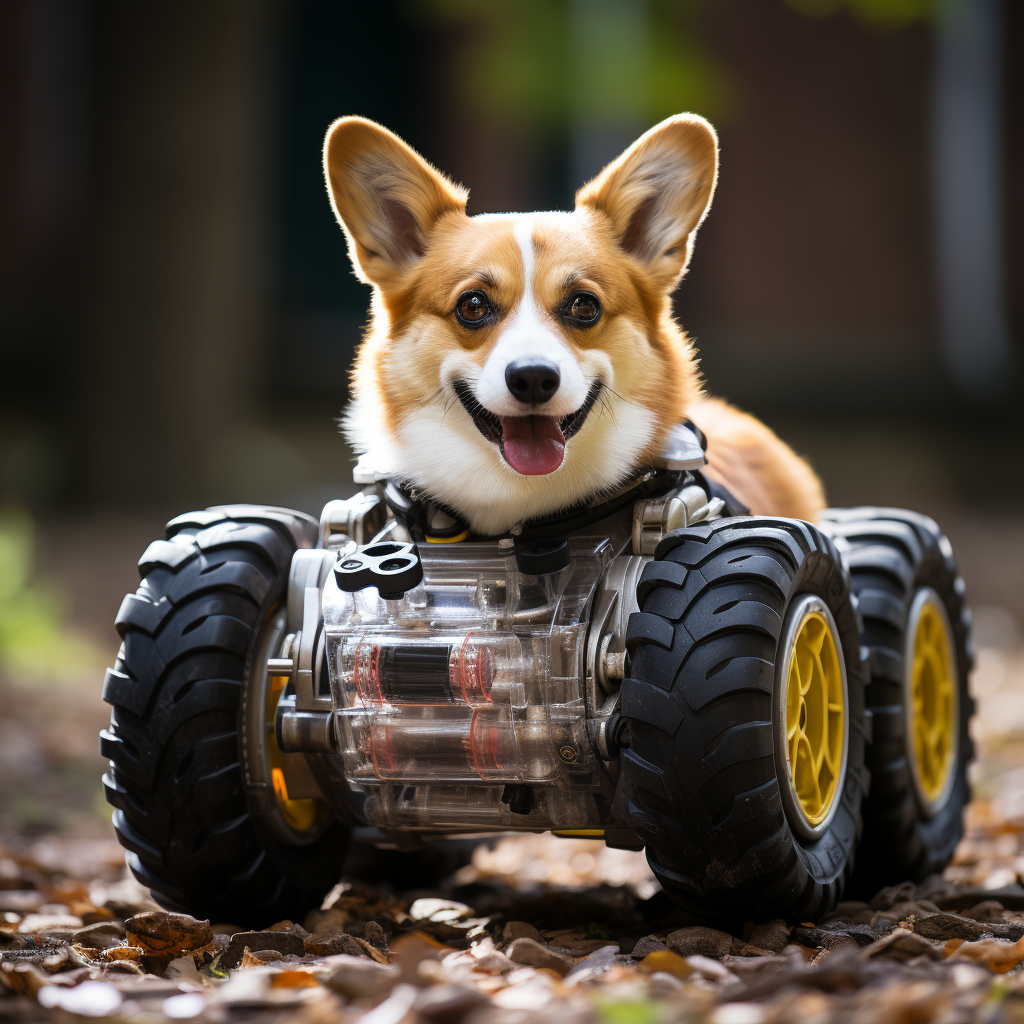 Corgi feet car, a unique mode of transportation