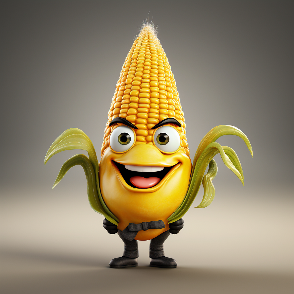 Cheerful corn mascot illustration