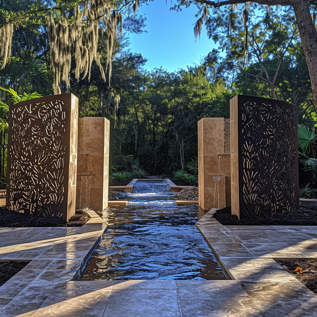 corner gateway water feature south Florida