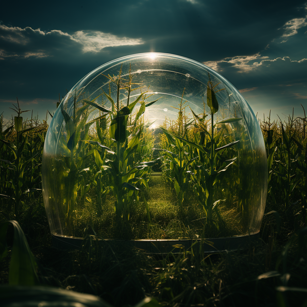 Cornfield Glass Shield Dome Nature Photography