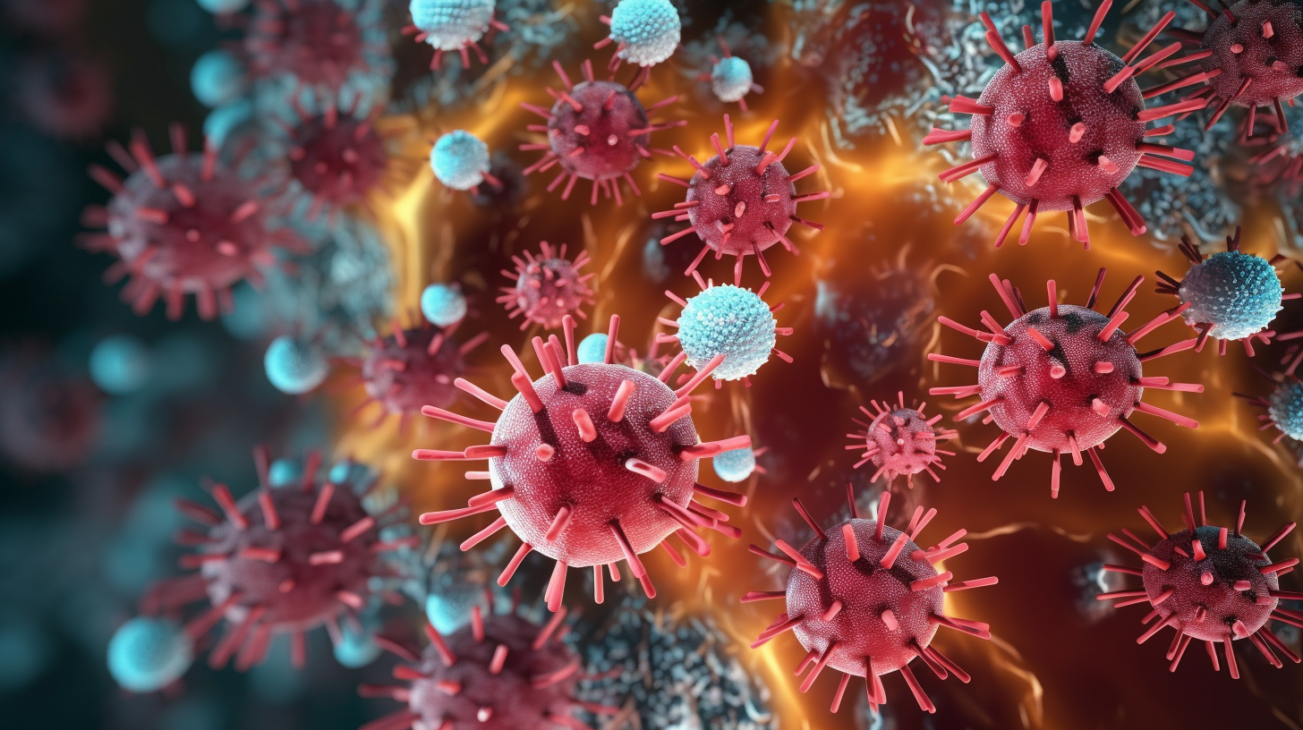 Microscopic view of the coronavirus