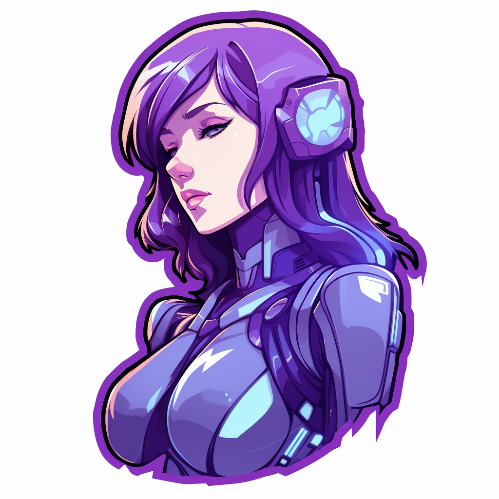 Cute Cortana Halo Sticker Cartoon