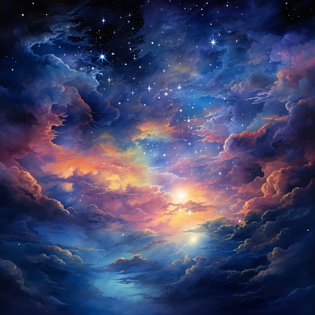 Captivating cosmic artwork with magical starry skies