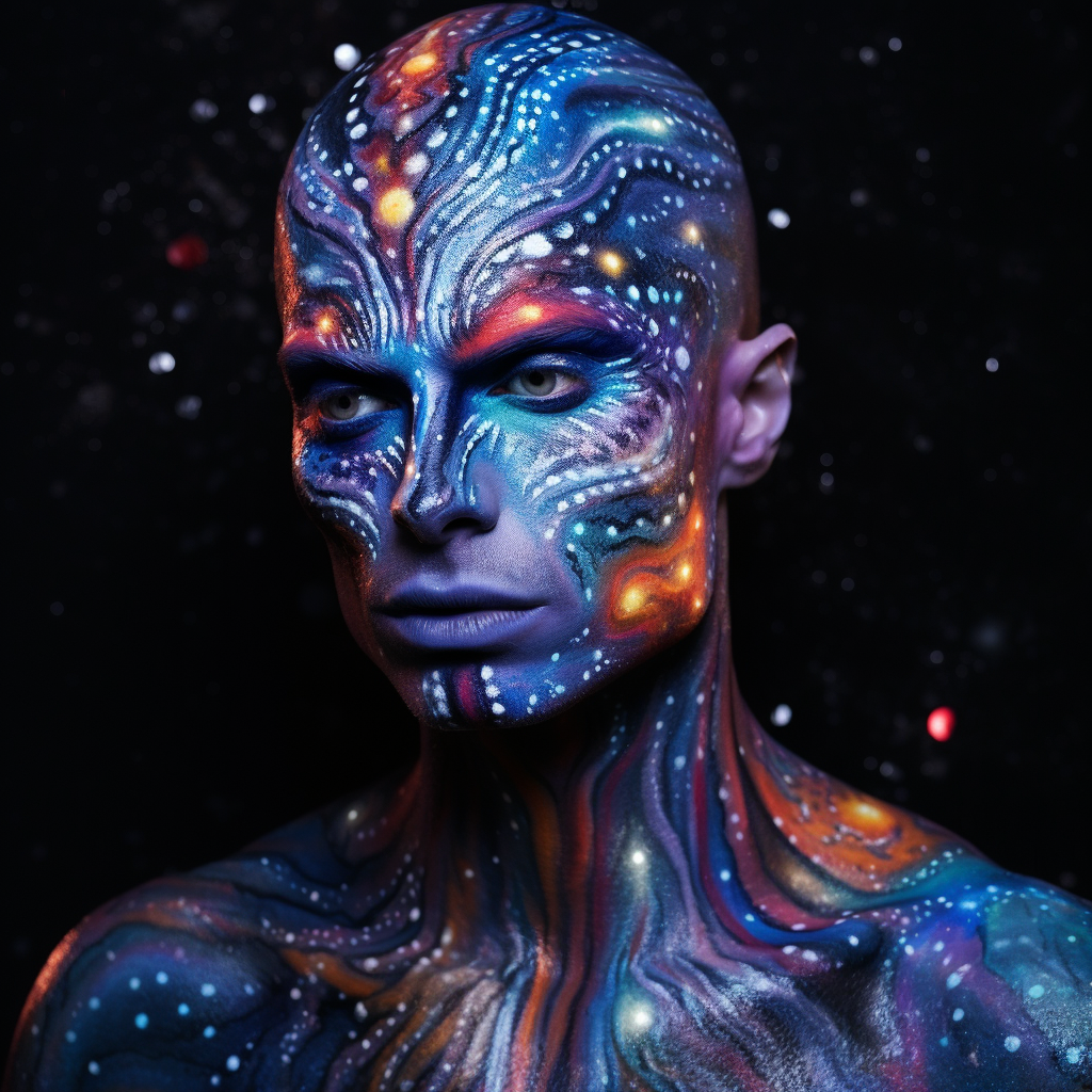 Male with Cosmic Face Paint