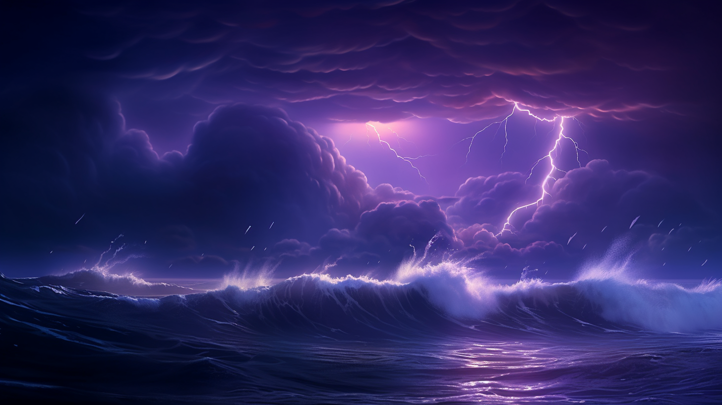 Purple Thunder in Cosmic Lightning Storm