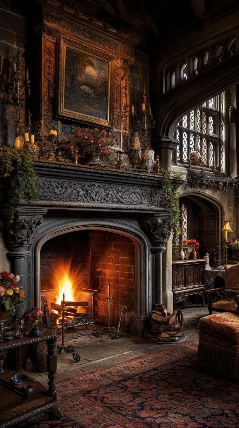 Cosy Elizabethan Castle Interior Fireplace