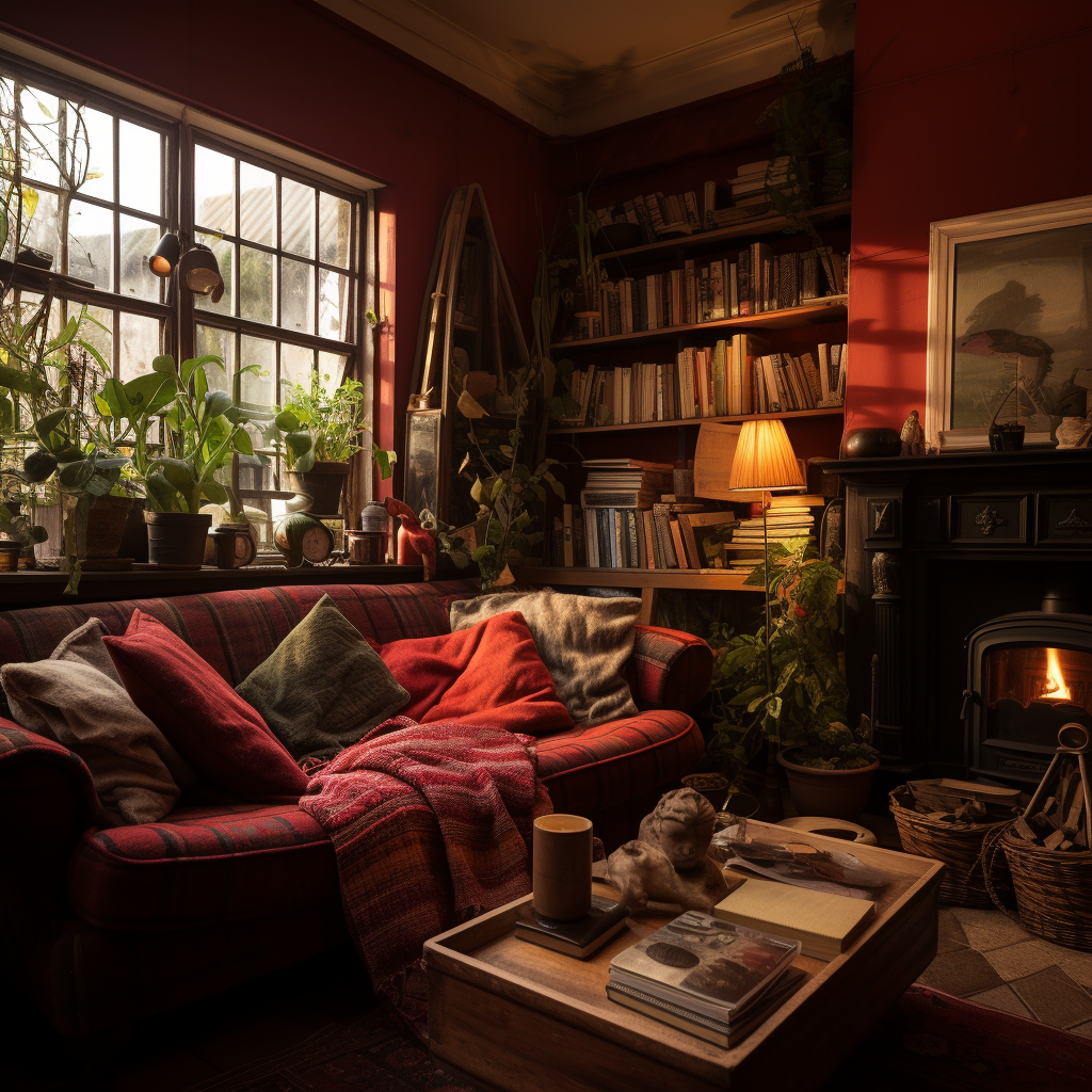 Cozy small living room with stylish decor