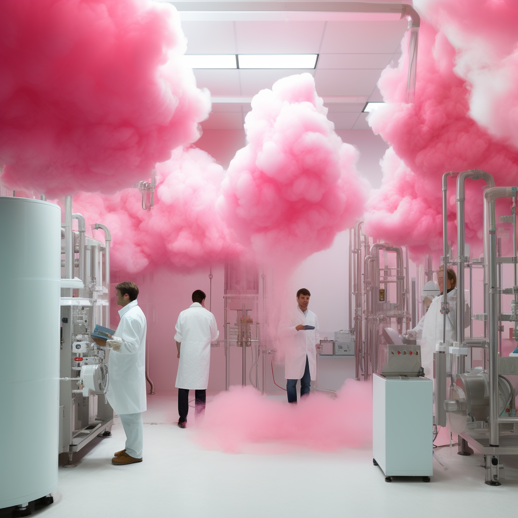 Scientists using cotton candy contraption