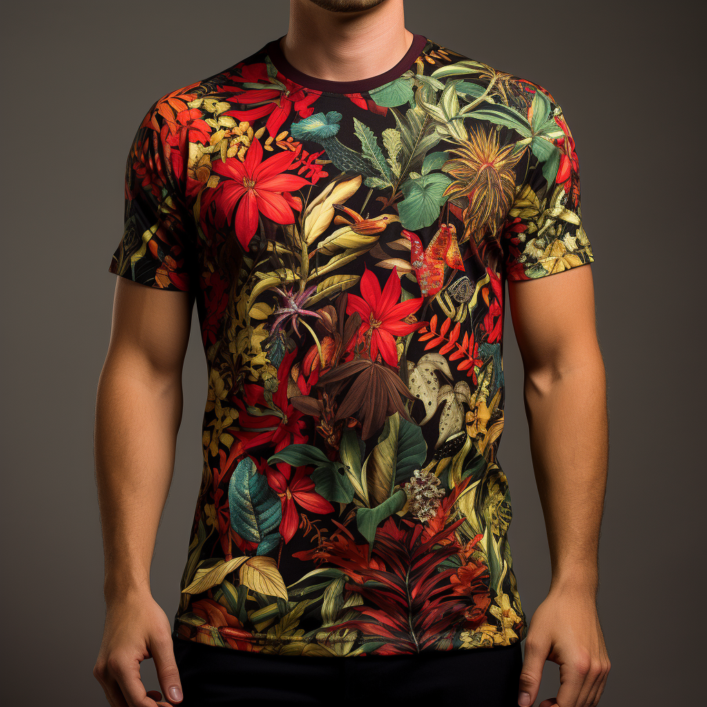 Cotton T-Shirt in Jungle Foliage