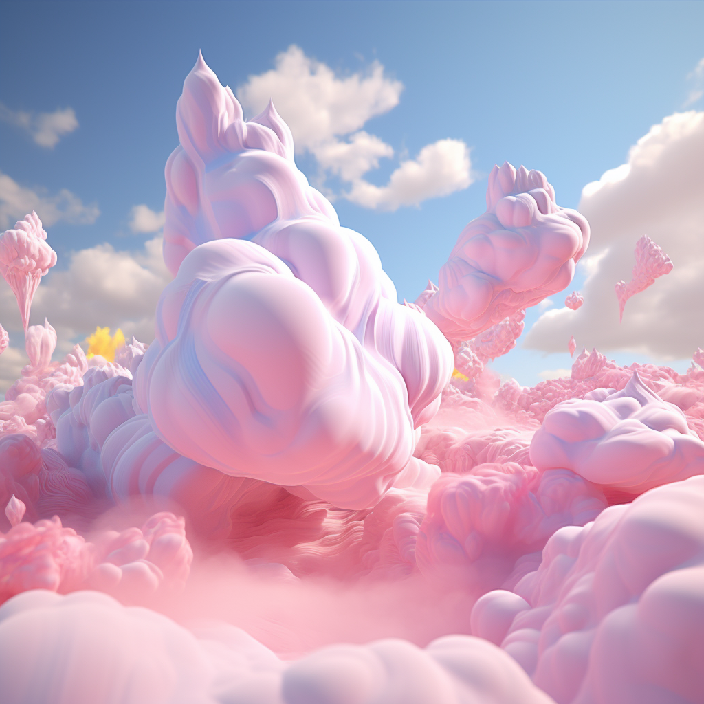 Whimsical cotton candy clouds in stunning animation